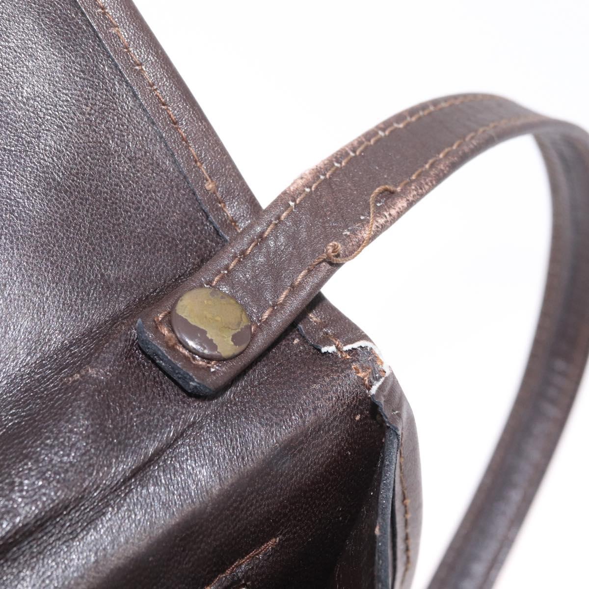 FENDI Zucca Canvas Shoulder Bag Brown Black Auth 212950