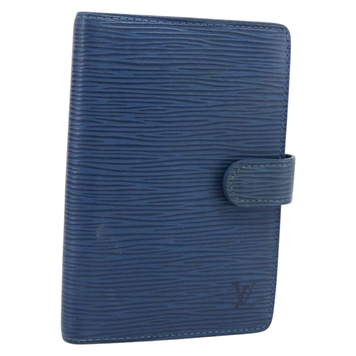 LOUIS VUITTON Epi Agenda PM Day Planner Cover Blue R20055 LV Auth 212953