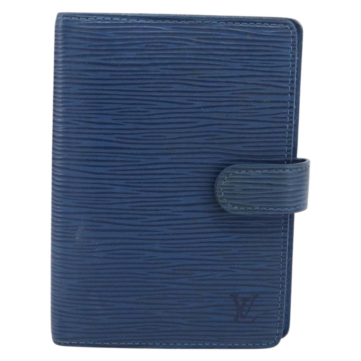 LOUIS VUITTON Epi Agenda PM Day Planner Cover Blue R20055 LV Auth 212953