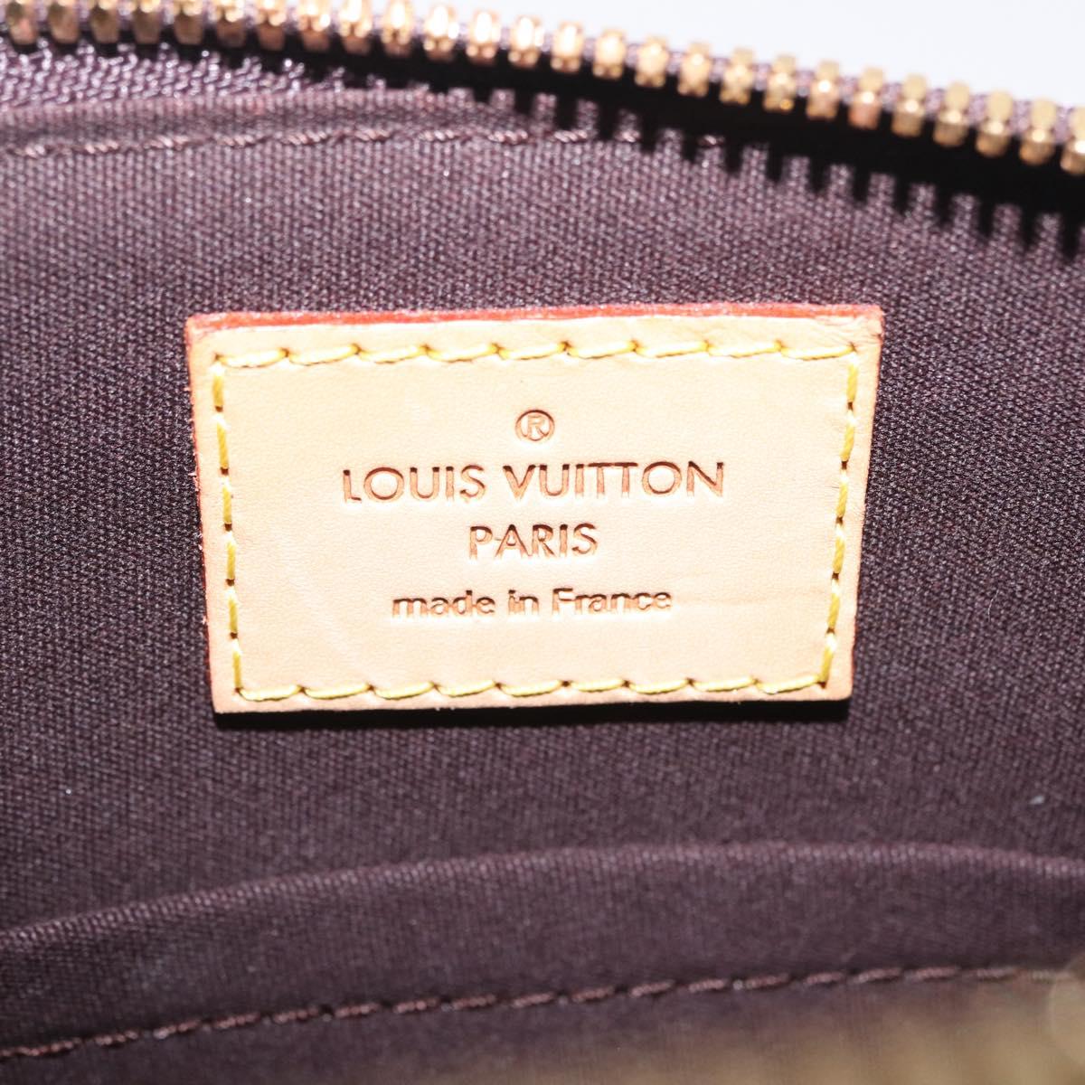 LOUIS VUITTON Monogram Vernis Rayure Alma BB Bag Amarante M91700 LV Auth 212966V