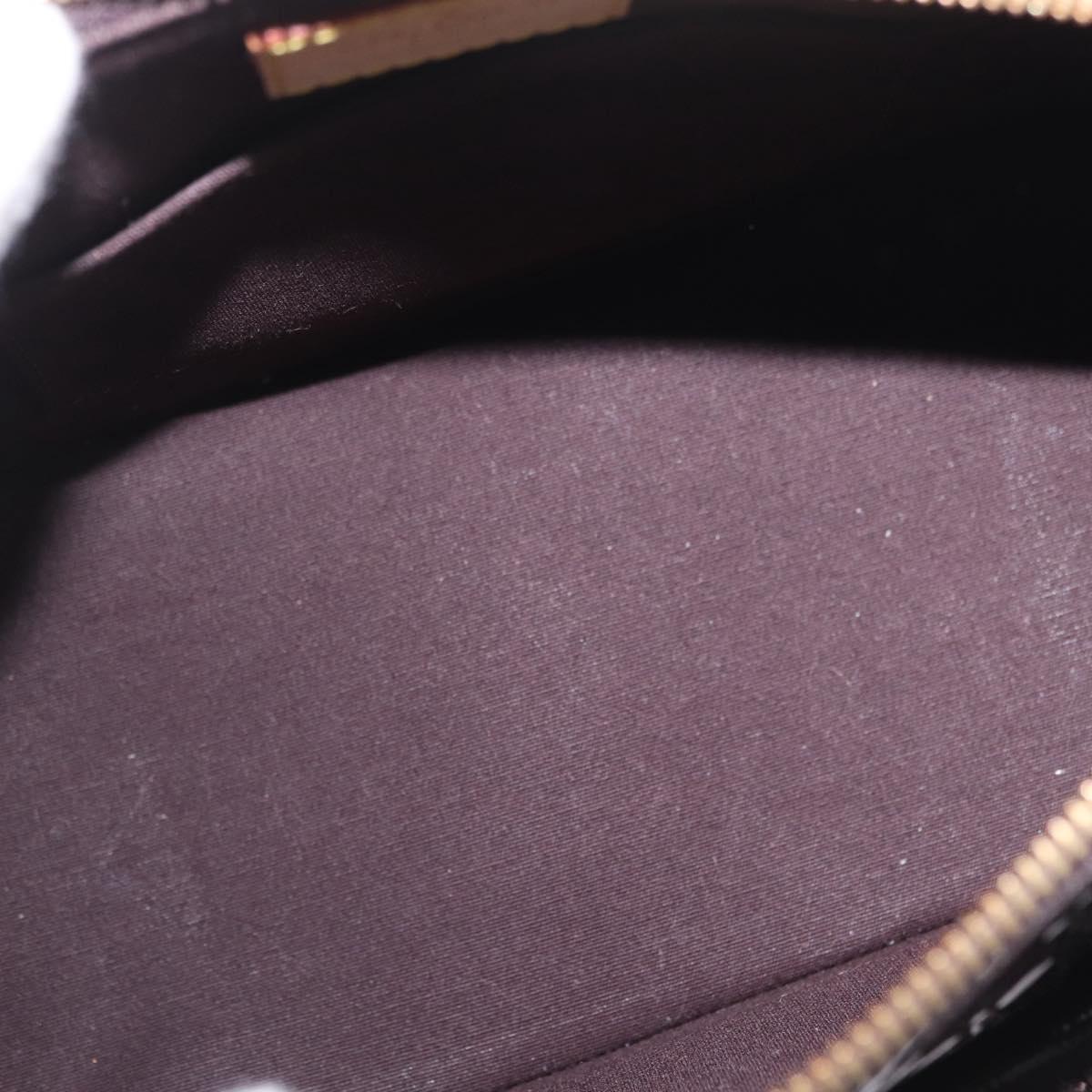 LOUIS VUITTON Monogram Vernis Rayure Alma BB Bag Amarante M91700 LV Auth 212966V