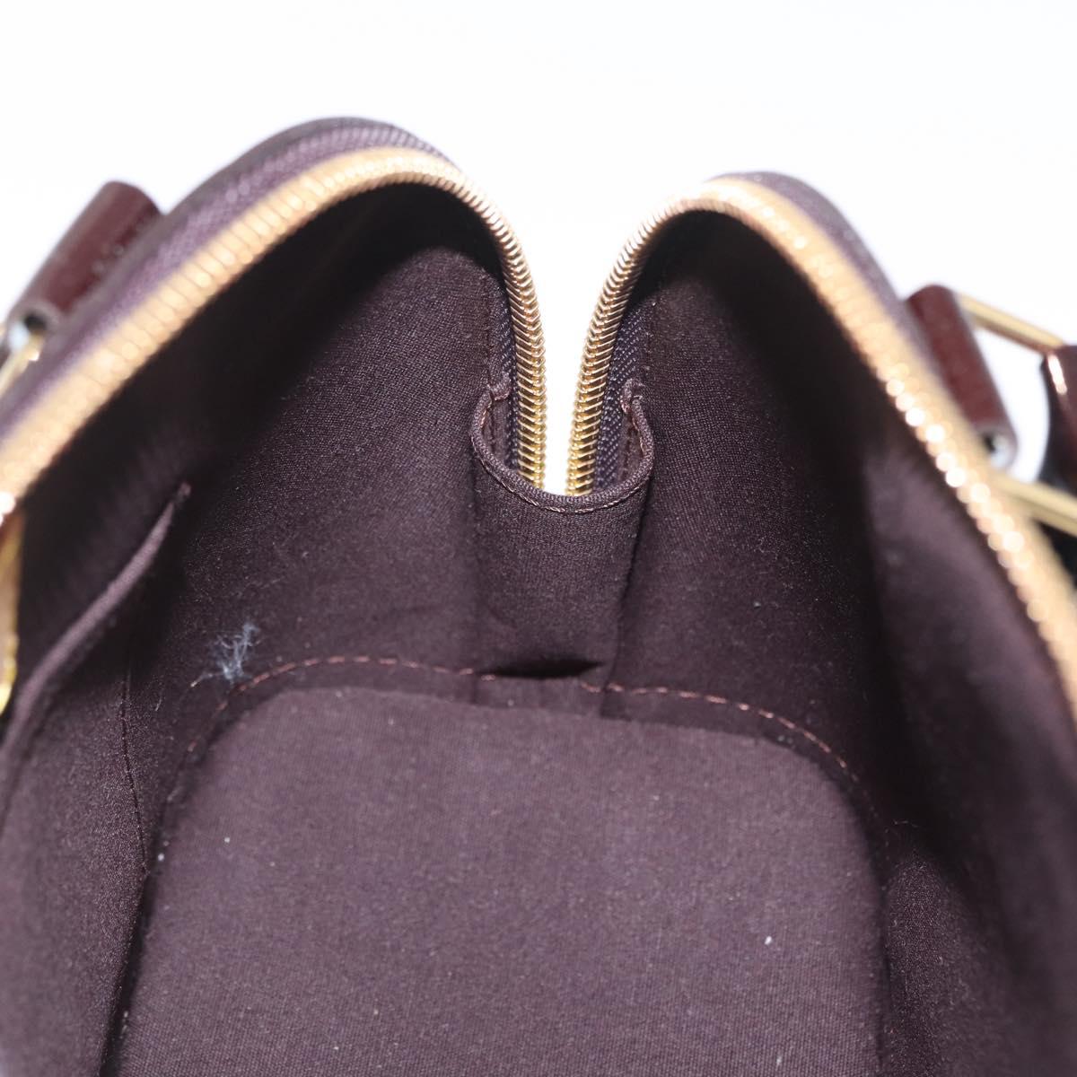 LOUIS VUITTON Monogram Vernis Rayure Alma BB Bag Amarante M91700 LV Auth 212966V