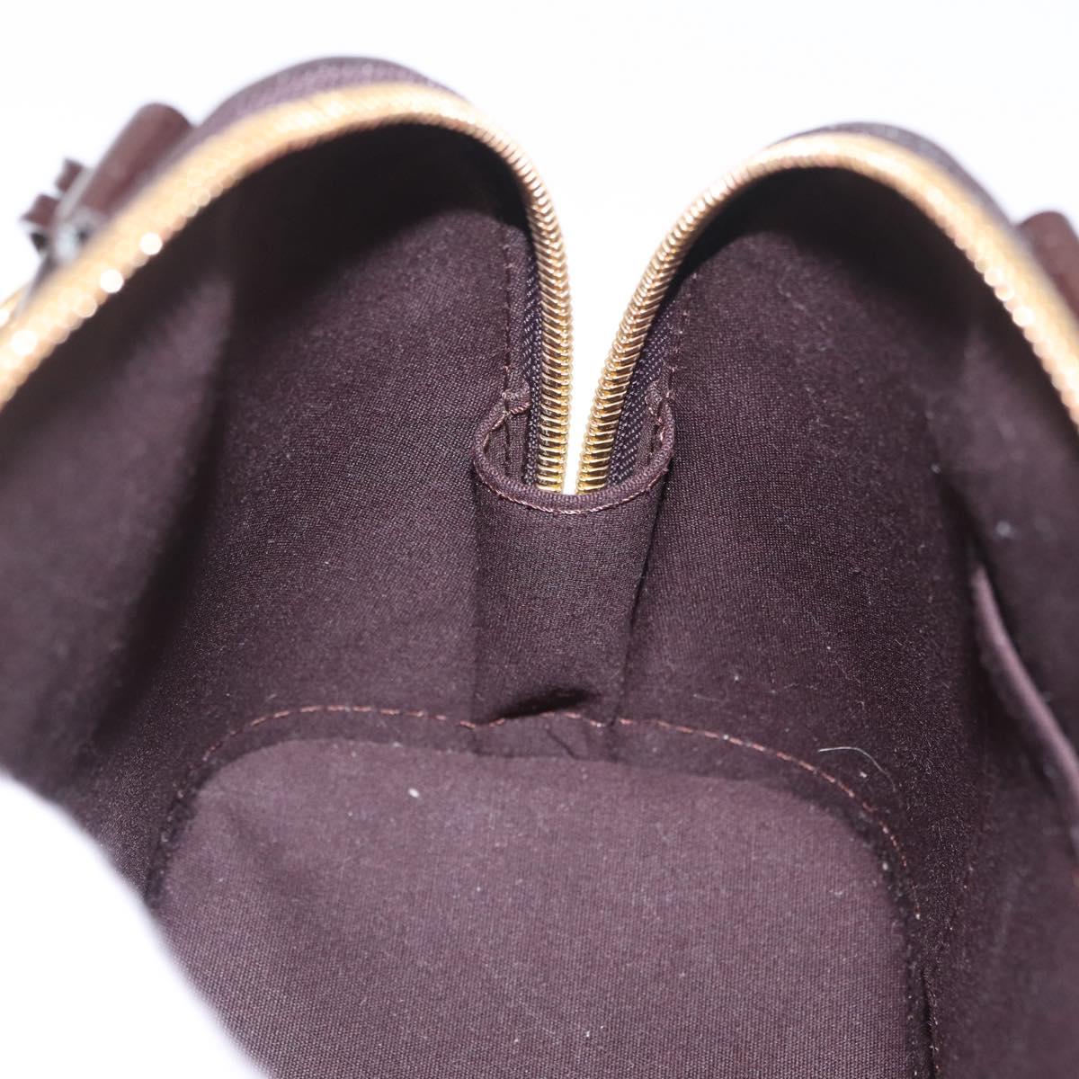 LOUIS VUITTON Monogram Vernis Rayure Alma BB Bag Amarante M91700 LV Auth 212966V