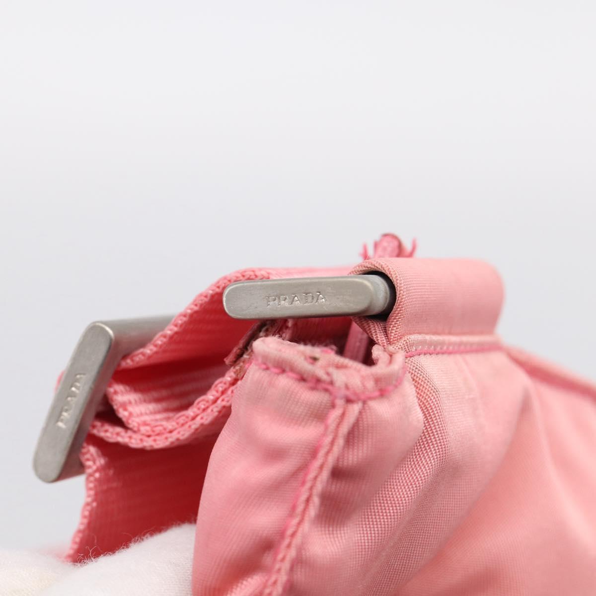 PRADA Shoulder Bag Nylon Pink Silver Auth 212970