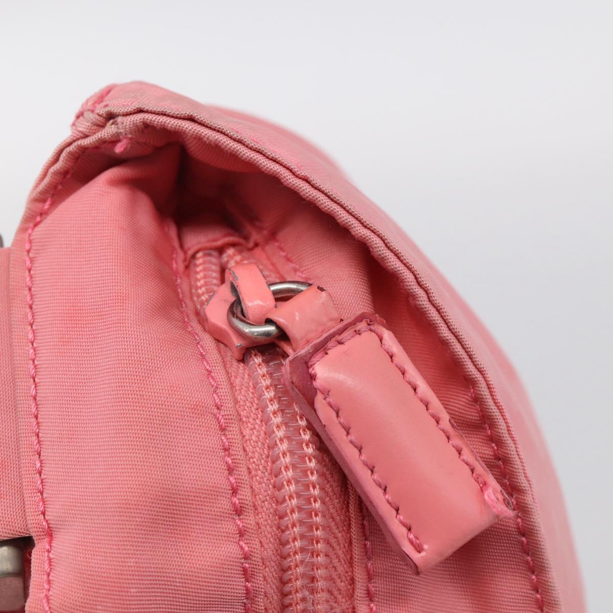 PRADA Shoulder Bag Nylon Pink Silver Auth 212970