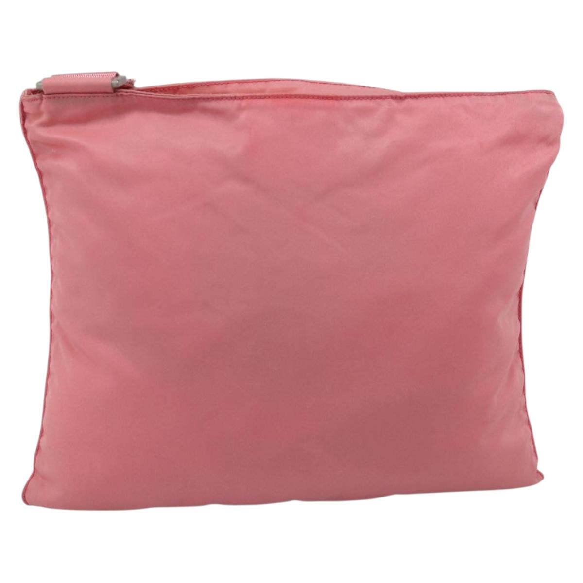 PRADA Shoulder Bag Nylon Pink Silver Auth 212970