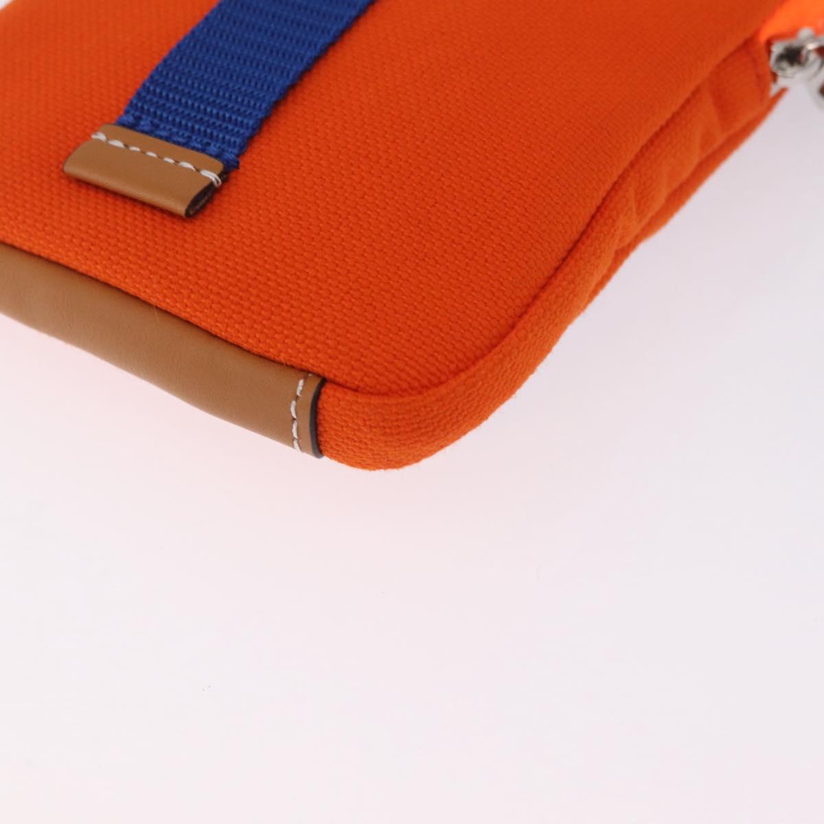 LOEWE Irohebe Nature Neck Pouch Shoulder Bag Canvas Blue Silver Auth 212977M