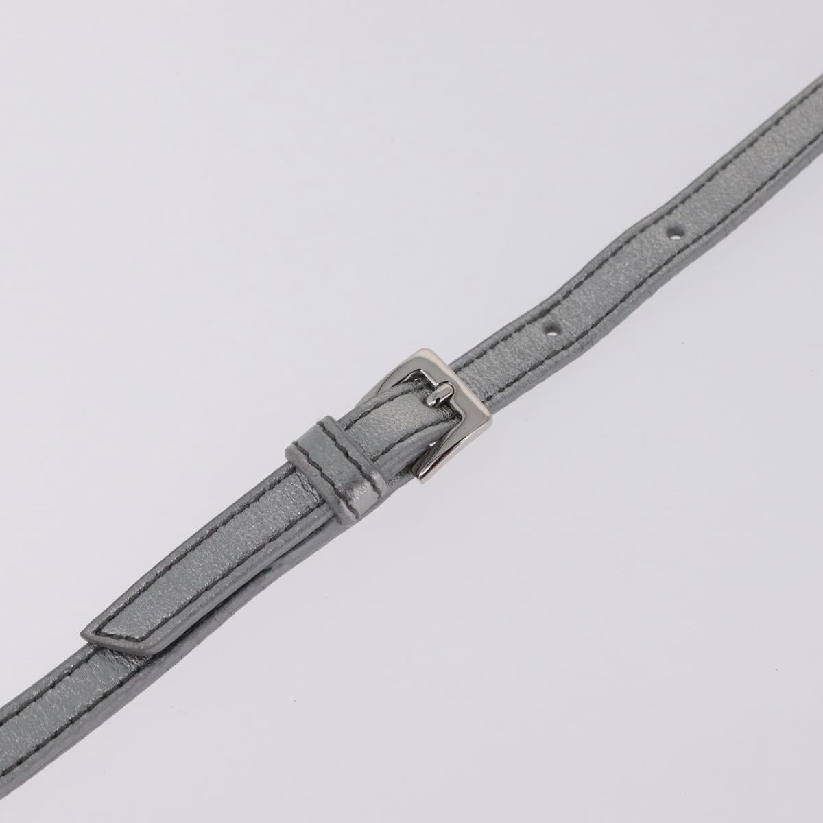 Miu Miu Matelasse Purse Shoulder Bag Leather Silver Auth 212978V