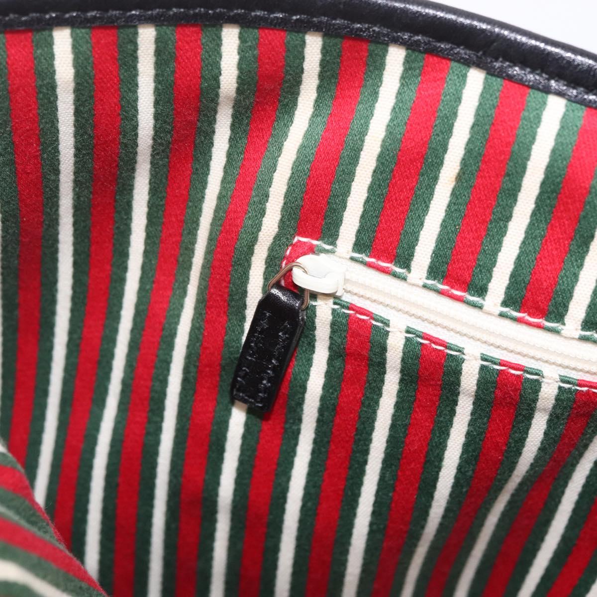 GUCCI GG Canvas Hand Bag Black Gold 169946 Auth 213000