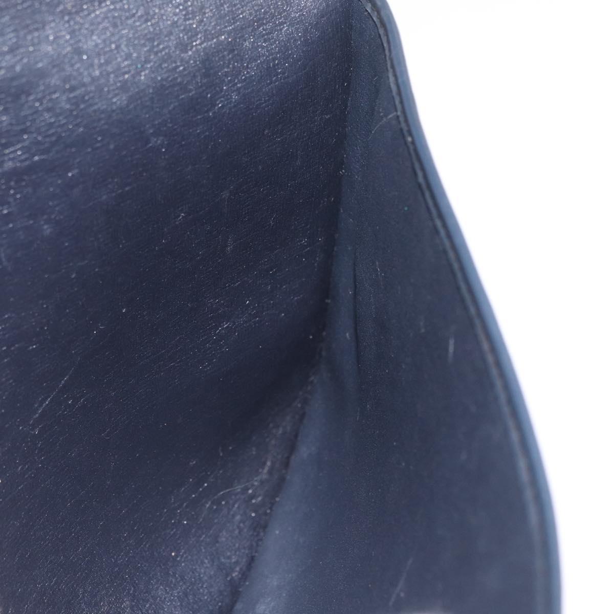 Christian Dior Trotter Canvas Clutch Bag Navy Gold Auth 213001