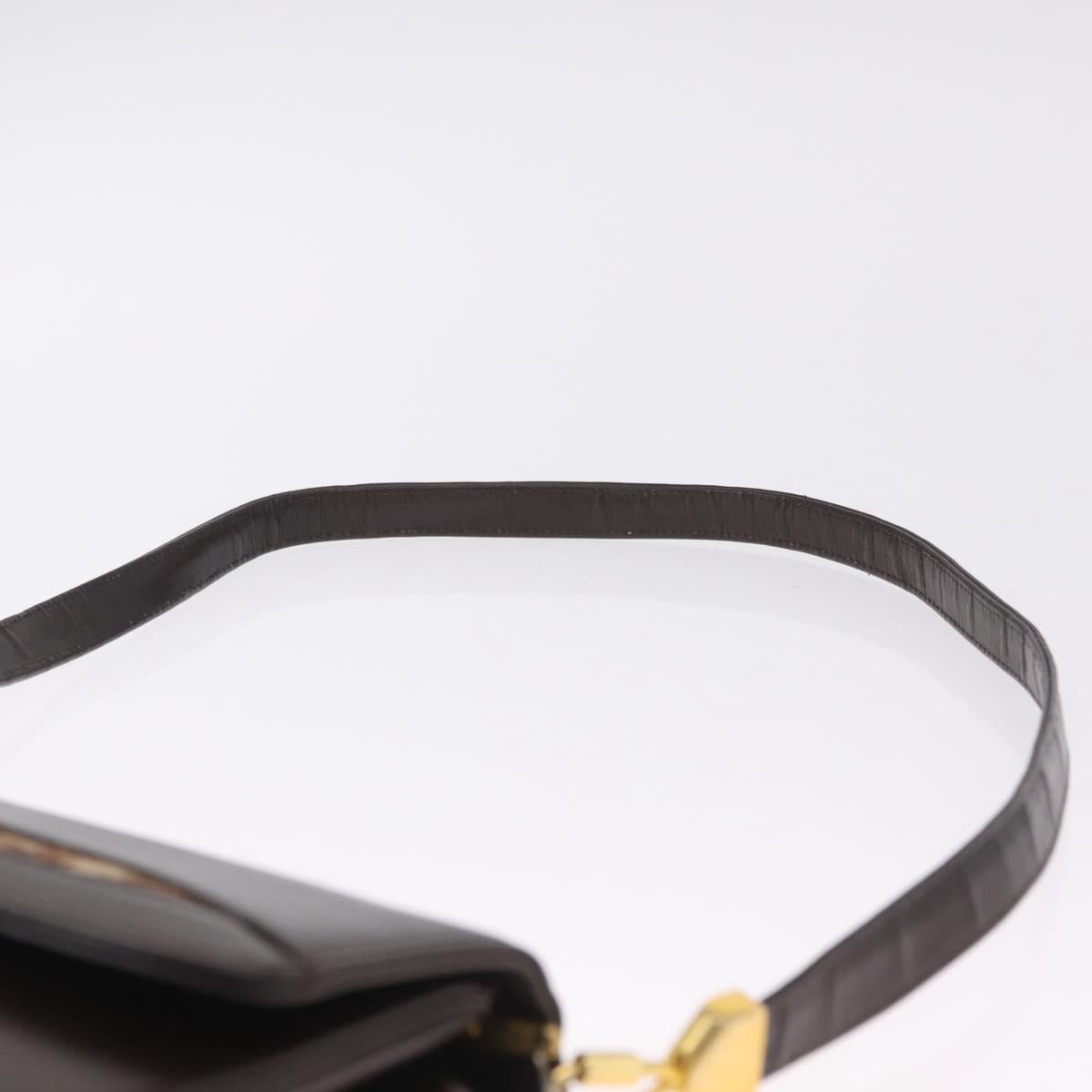 Christian Dior Shoulder Bag Leather Brown Gold Auth 213003