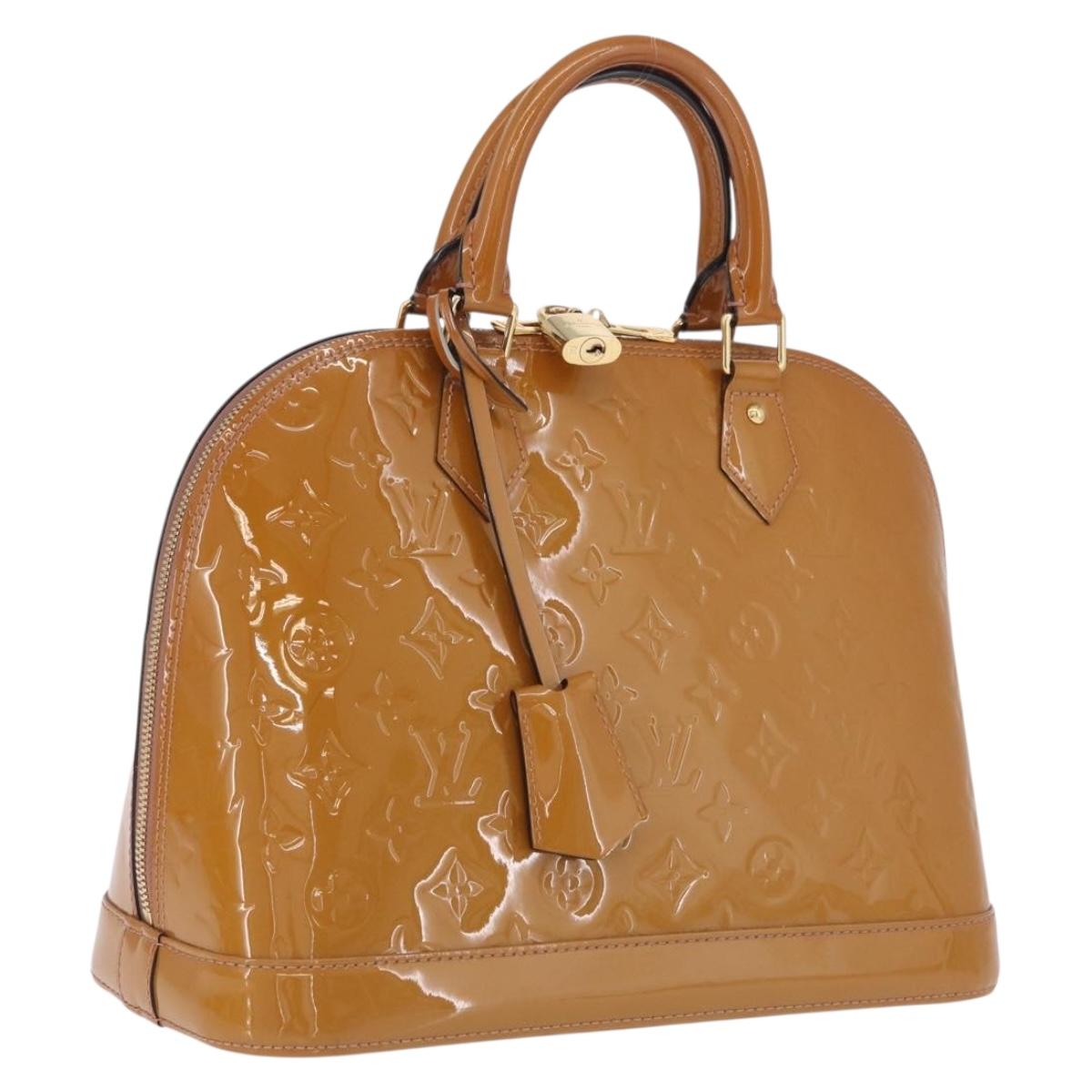 LOUIS VUITTON Monogram Vernis Alma PM Bag Rose Velours M91583 LV Auth 213007A