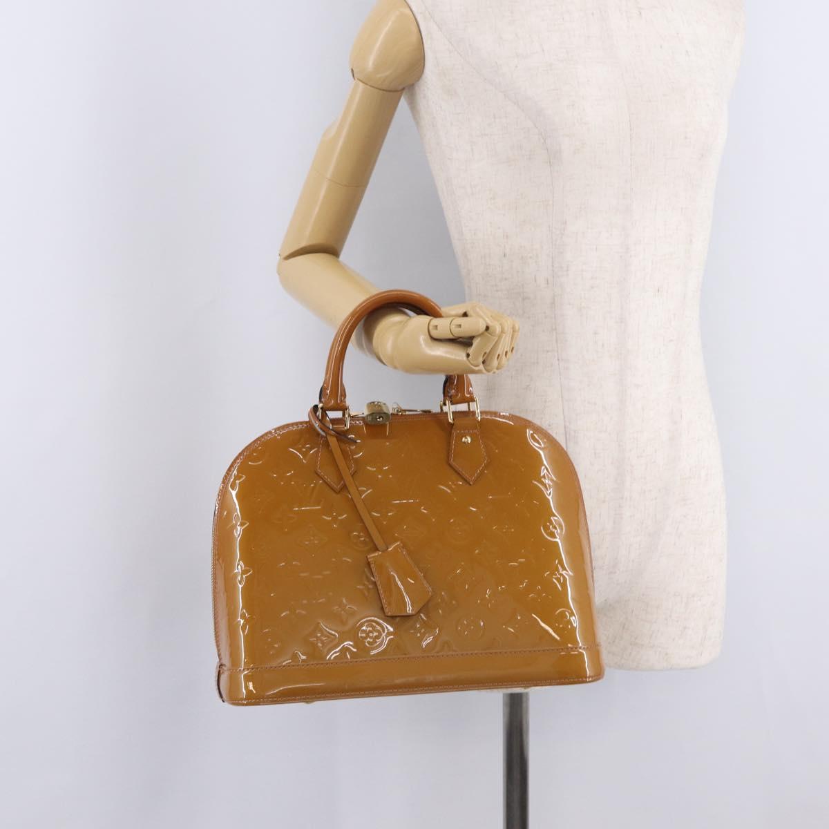 LOUIS VUITTON Monogram Vernis Alma PM Bag Rose Velours M91583 LV Auth 213007A