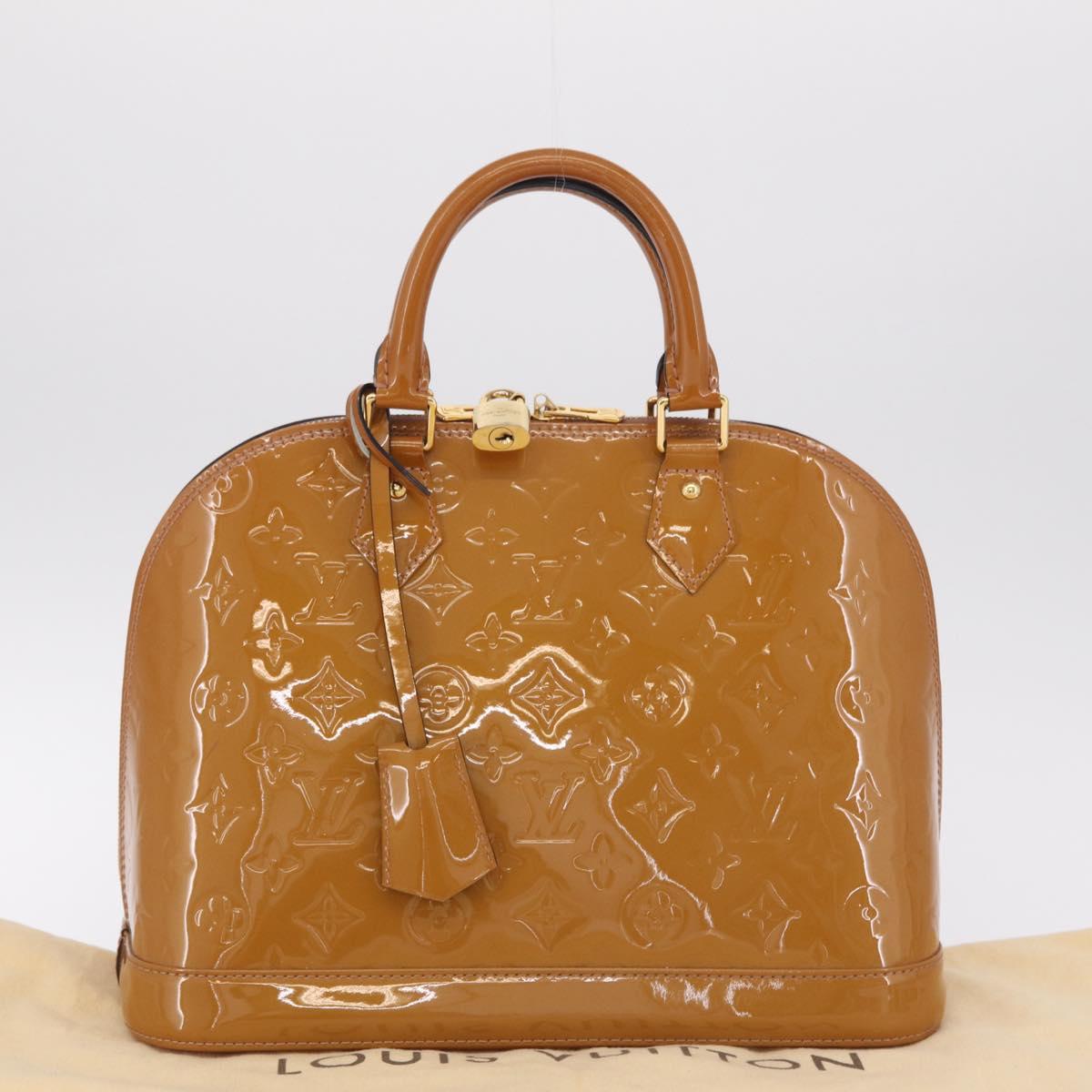 LOUIS VUITTON Monogram Vernis Alma PM Bag Rose Velours M91583 LV Auth 213007A