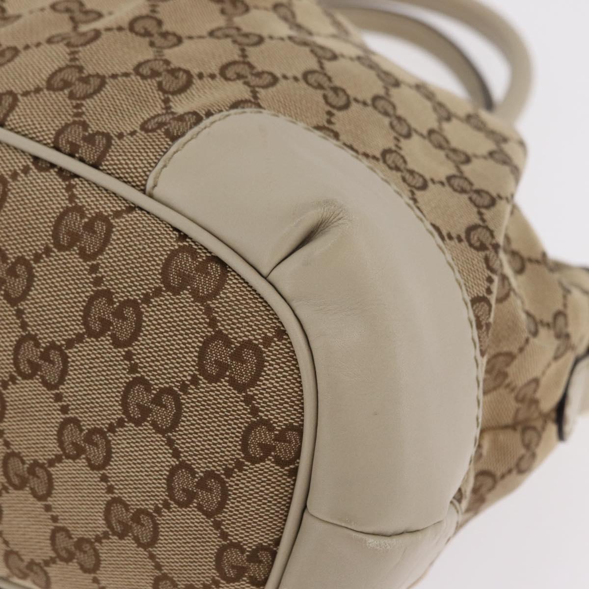 GUCCI GG Canvas Hand Bag Beige Gold 247902 Auth 213008