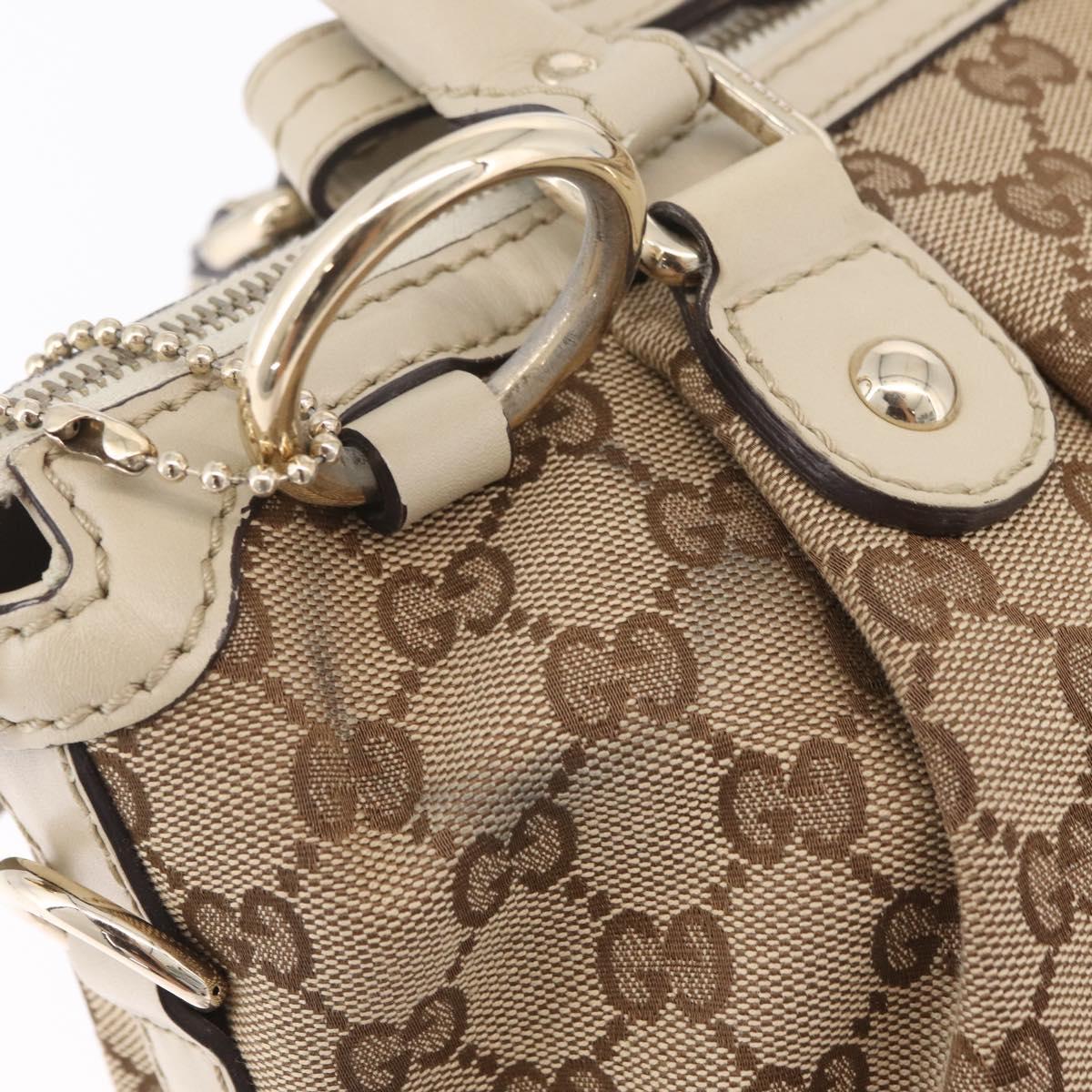 GUCCI GG Canvas Hand Bag Beige Gold 247902 Auth 213008