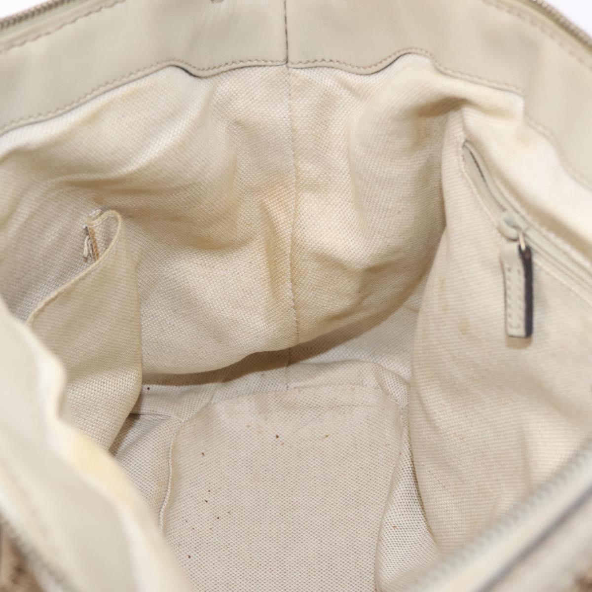 GUCCI GG Canvas Hand Bag Beige Gold 247902 Auth 213008