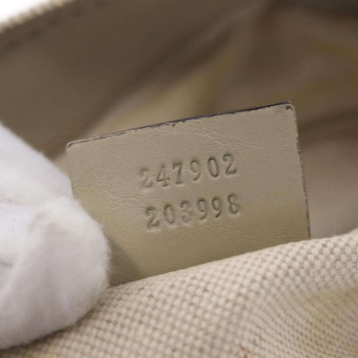 GUCCI GG Canvas Hand Bag Beige Gold 247902 Auth 213008