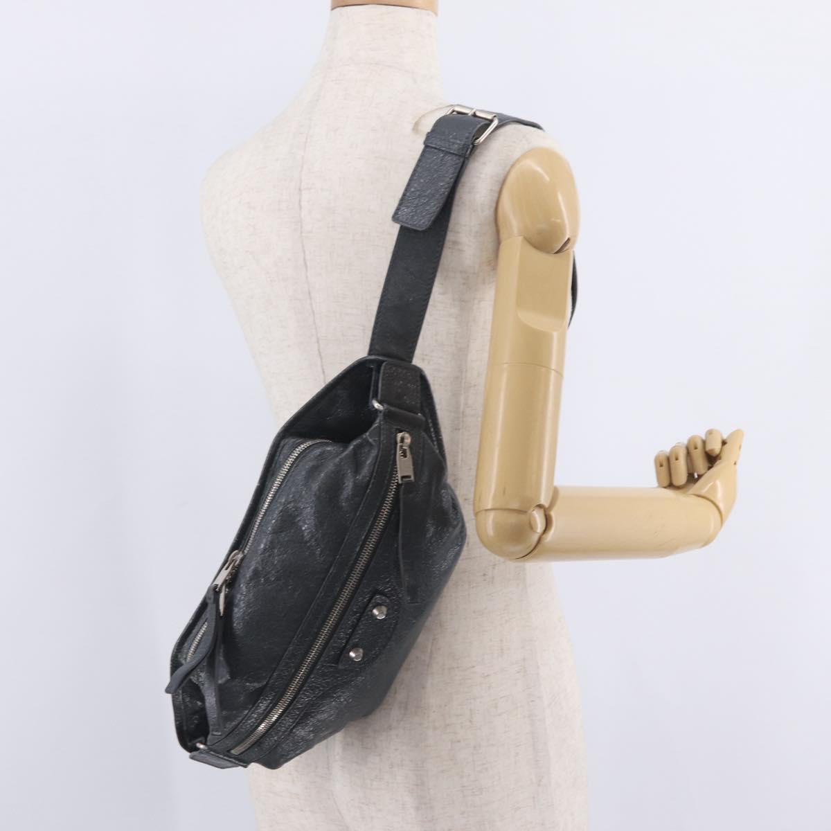 Balenciaga Body Bag Leather Gray 542013 Auth 213012A
