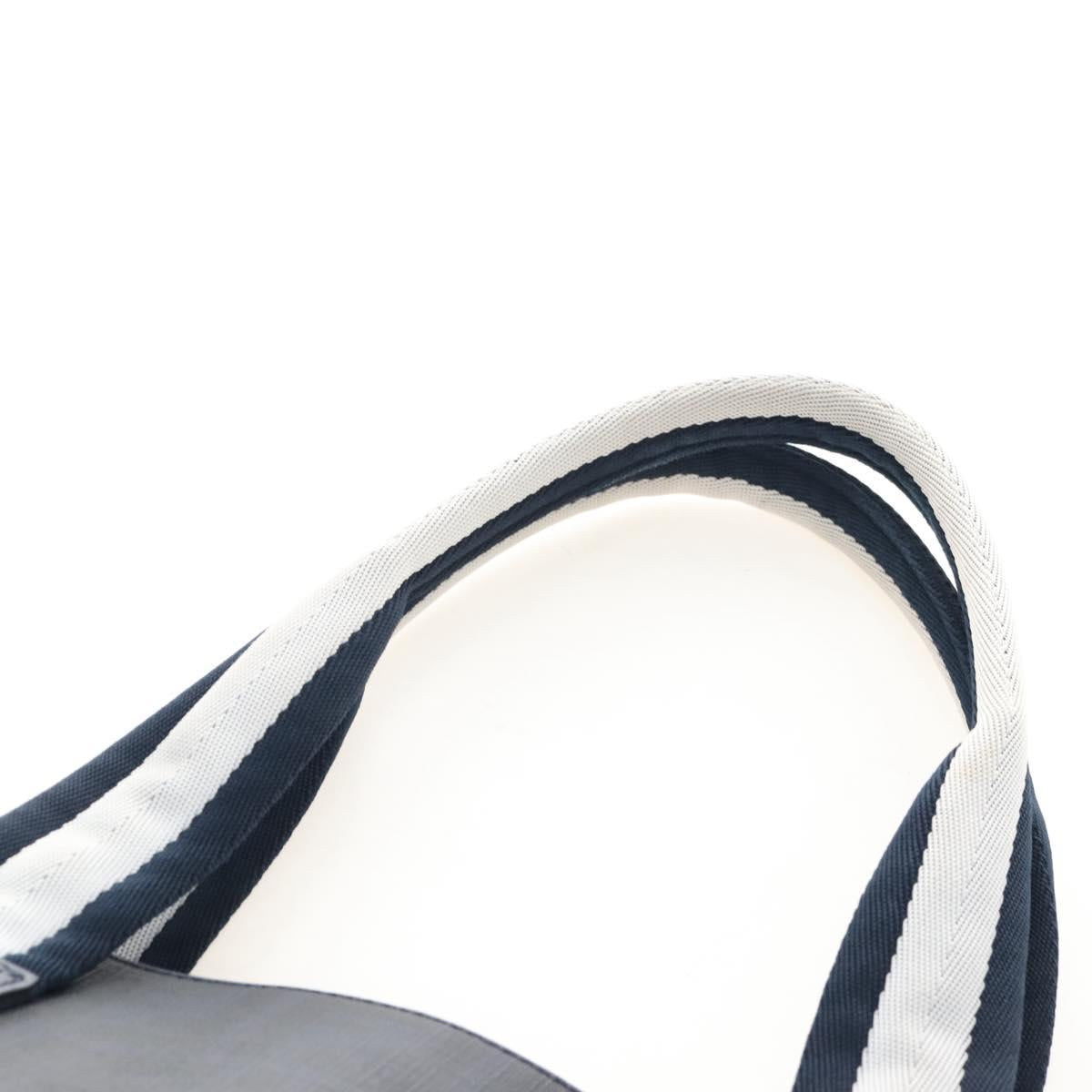 FENDI Zucca Canvas Hand Bag PVC Navy Silver 7VA271 Auth 213018V