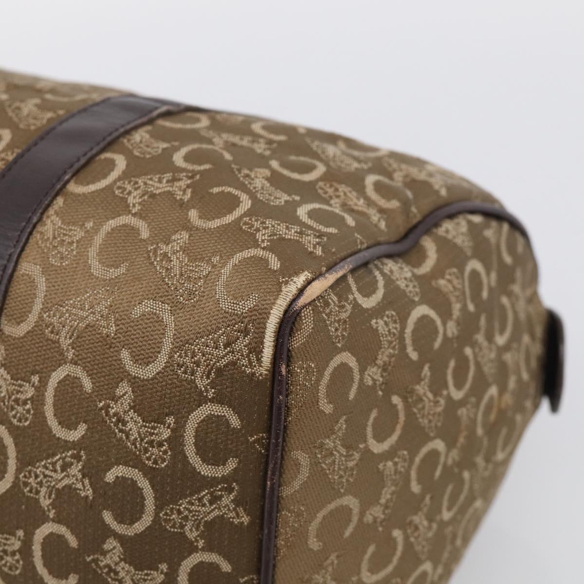 CELINE C Sulky Hand Bag Canvas Brown Gold Auth 213024