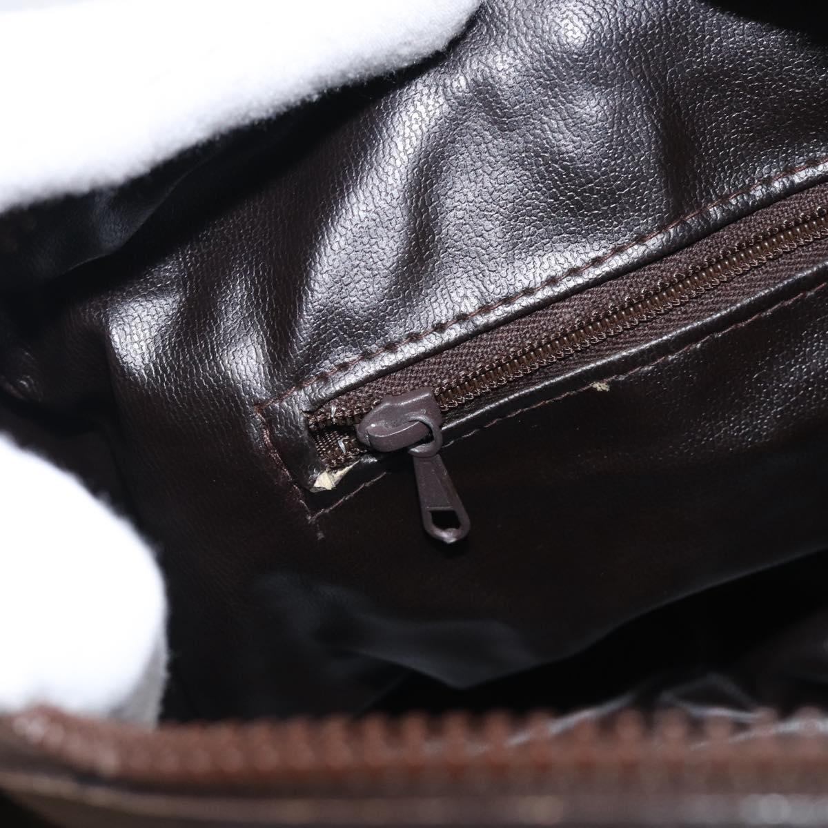 CELINE C Sulky Hand Bag Canvas Brown Gold Auth 213024