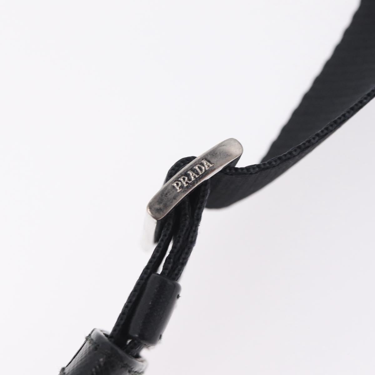 PRADA Shoulder Bag Nylon Black Silver Auth 213029