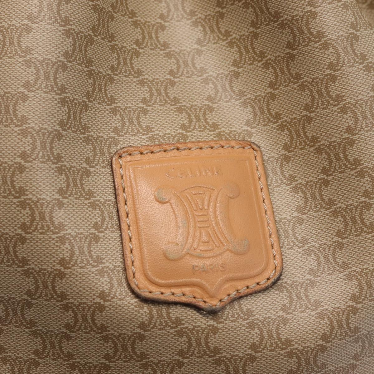 CELINE Macadam Canvas Shoulder Bag PVC Beige Gold Auth 213030
