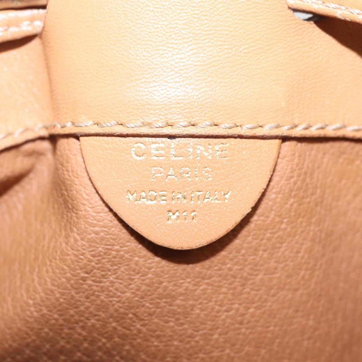CELINE Macadam Canvas Shoulder Bag PVC Beige Gold Auth 213030