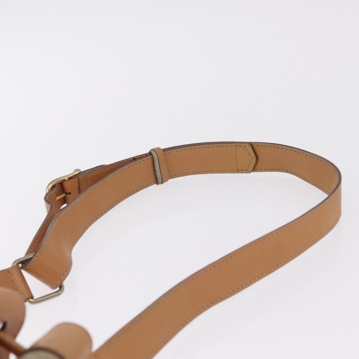 CELINE Macadam Canvas Shoulder Bag PVC Beige Gold Auth 213030