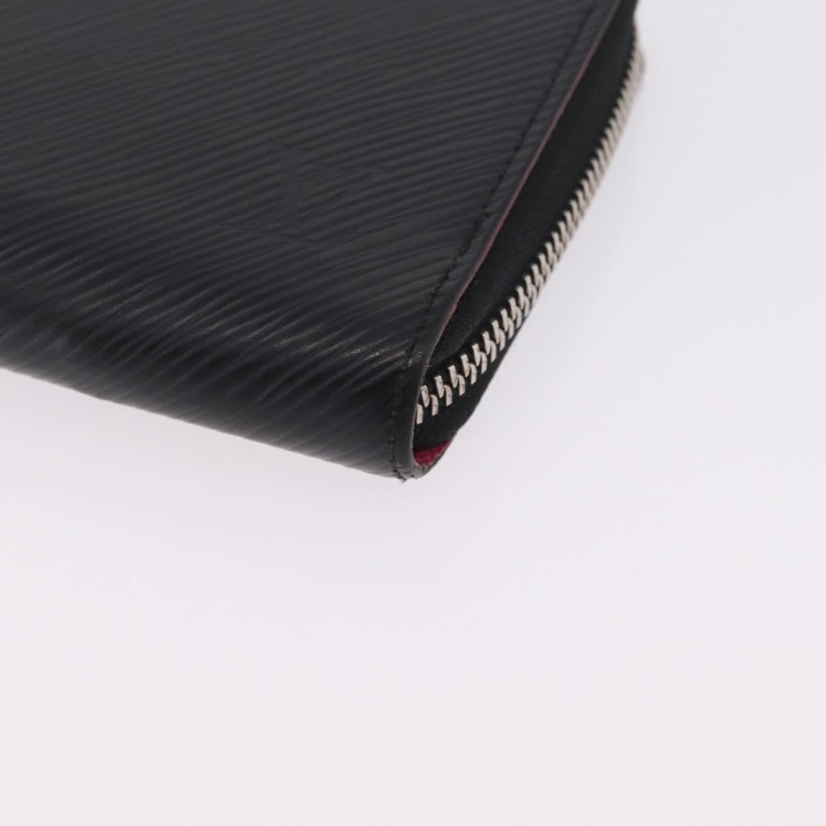 LOUIS VUITTON Epi Zippy Wallet Long Wallet Black M64838 LV Auth 213034A