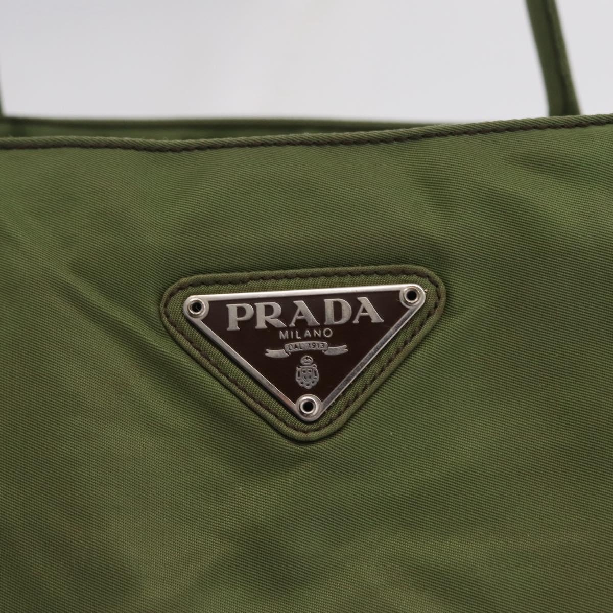 PRADA Tote Bag Nylon Green Auth 213037
