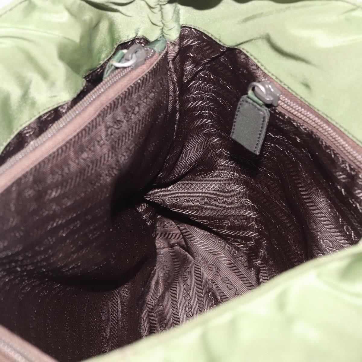 PRADA Tote Bag Nylon Green Auth 213037