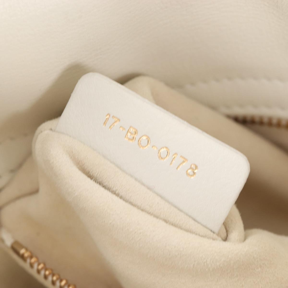 Christian Dior Lady Dior Dioramar Bag Calf Skin 2way White Gold Auth 213042M