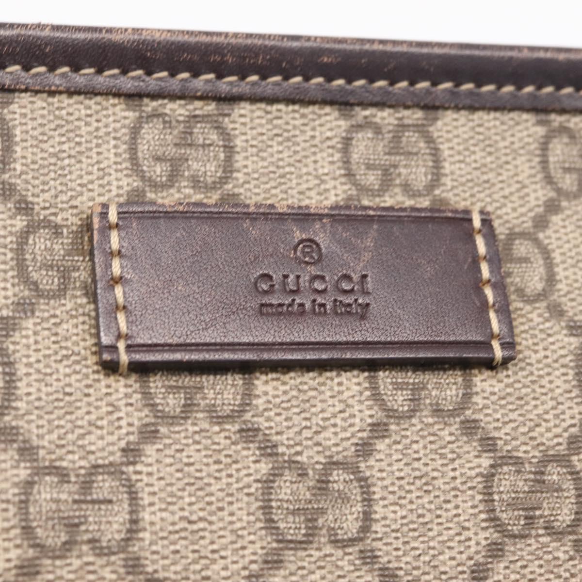 GUCCI GG Supreme Tote Bag PVC Beige Silver 211138 Auth 213046