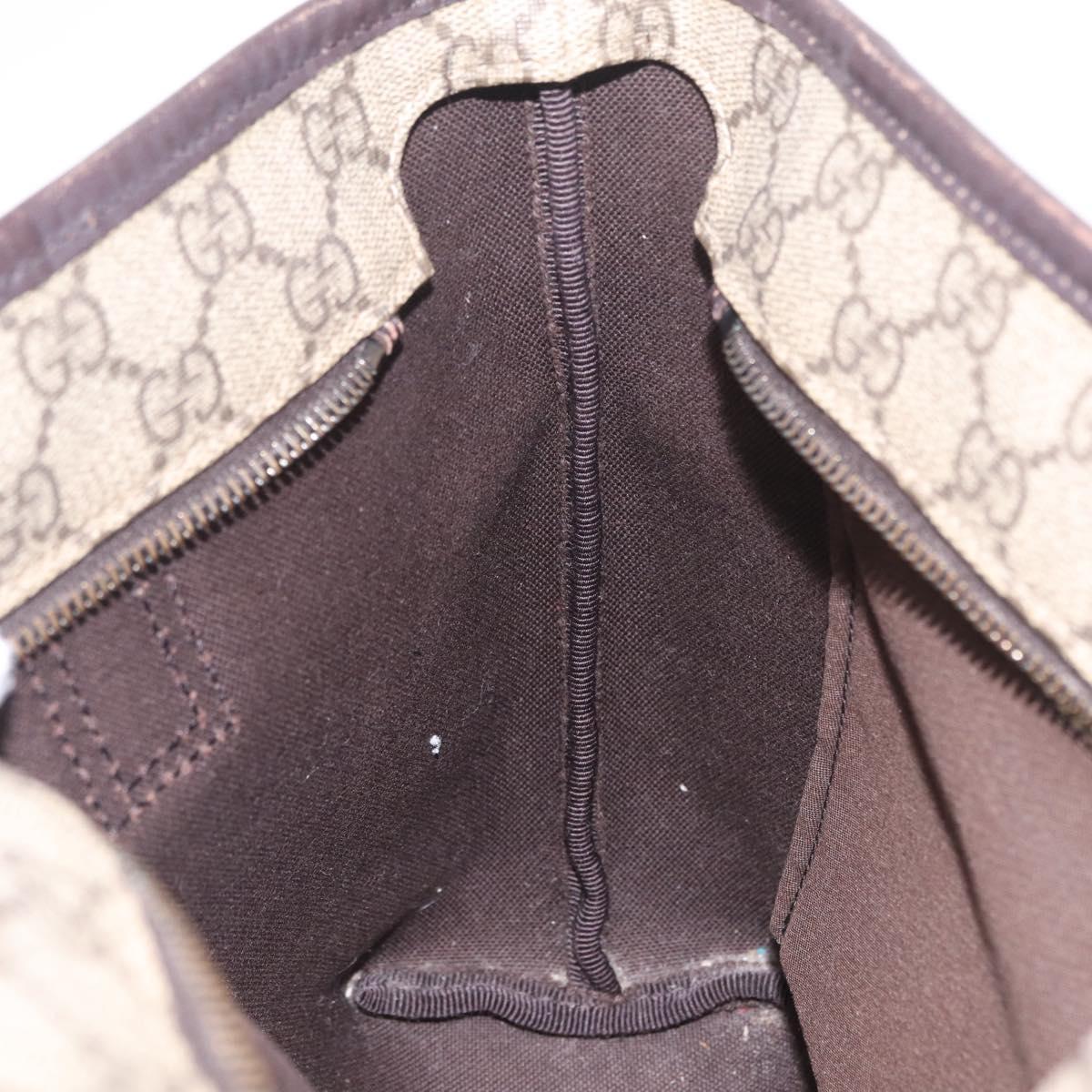 GUCCI GG Supreme Tote Bag PVC Beige Silver 211138 Auth 213046