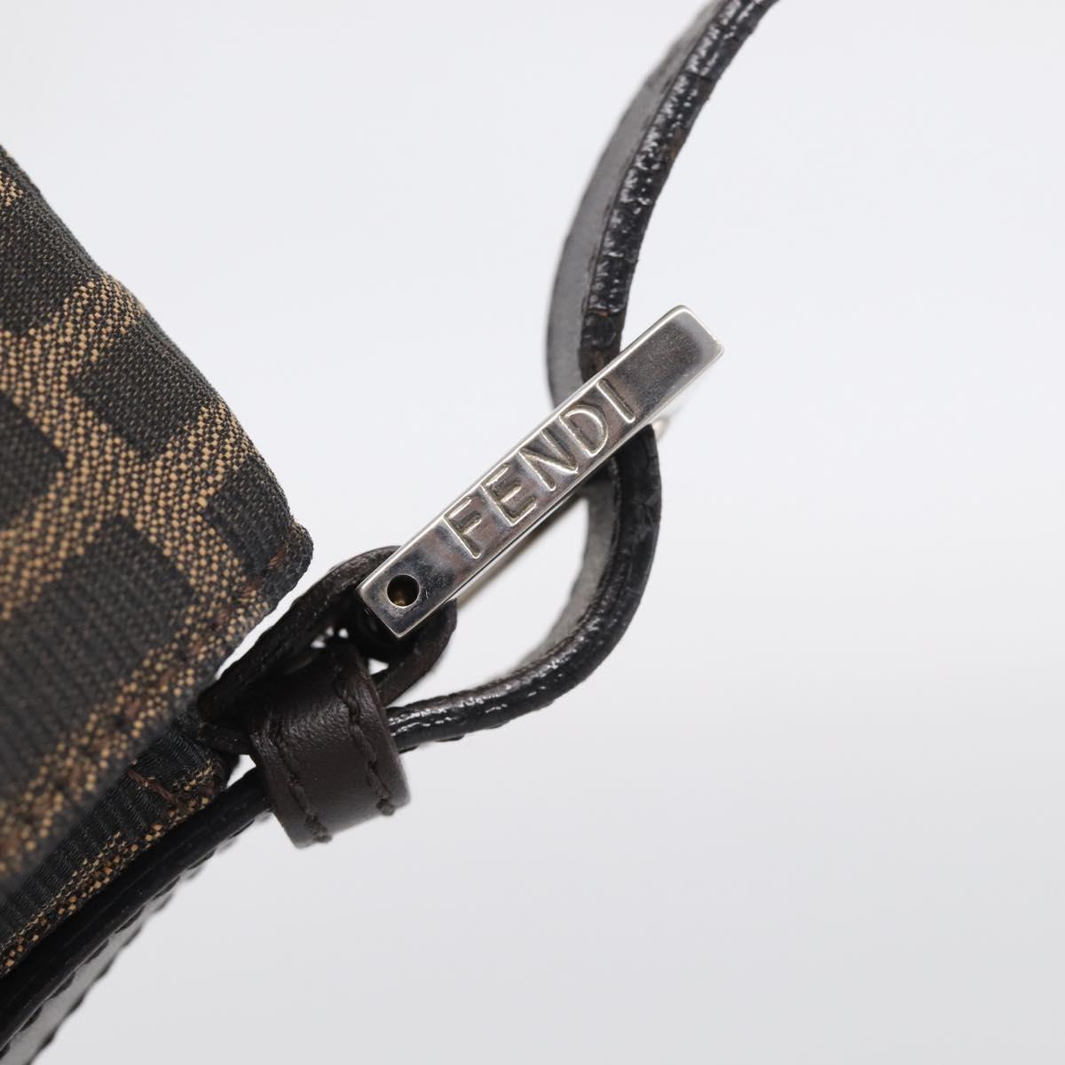 FENDI Zucca Canvas Mamma Baguette Shoulder Bag Brown Black Auth 213054V