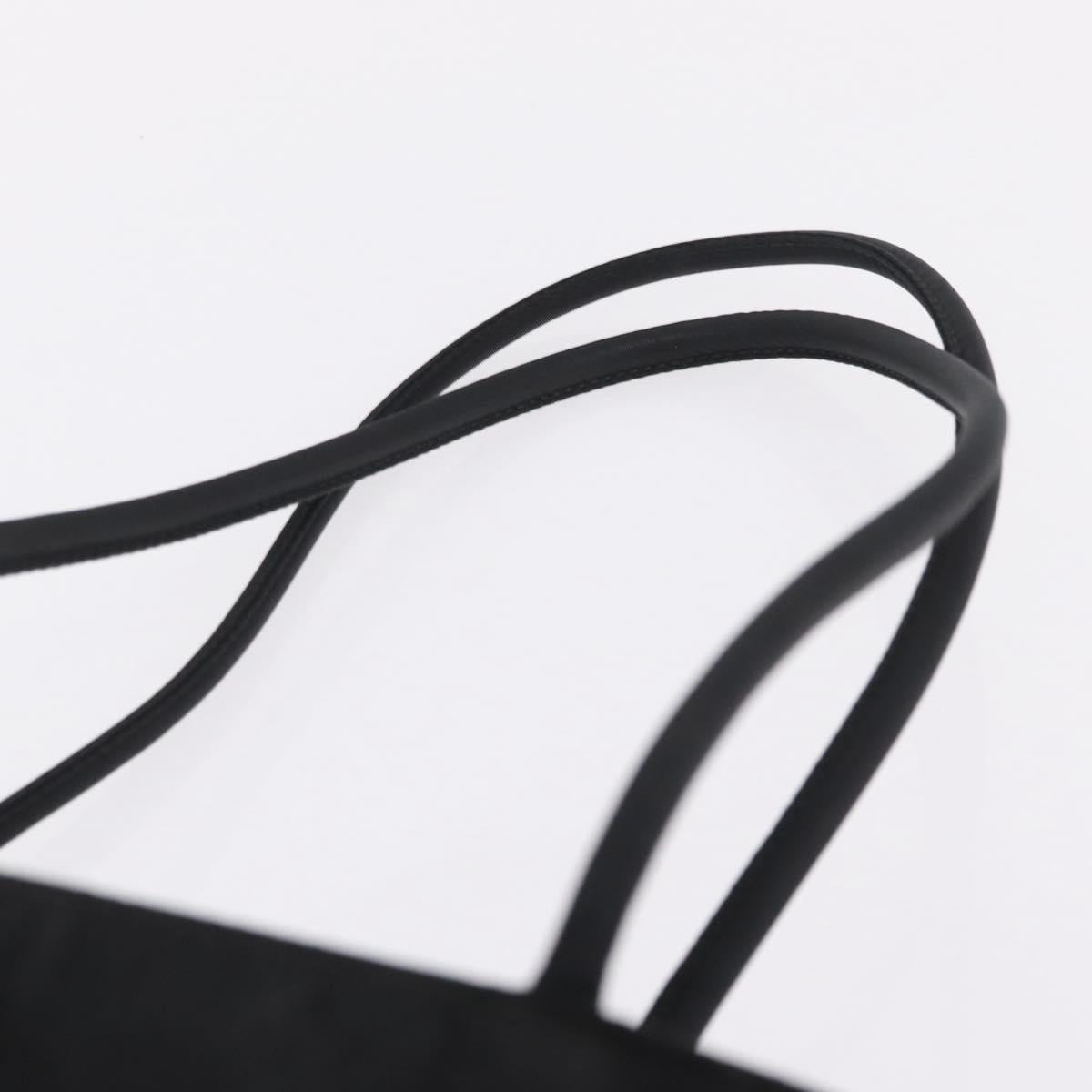 PRADA Tote Bag Nylon Black Silver Auth 213063
