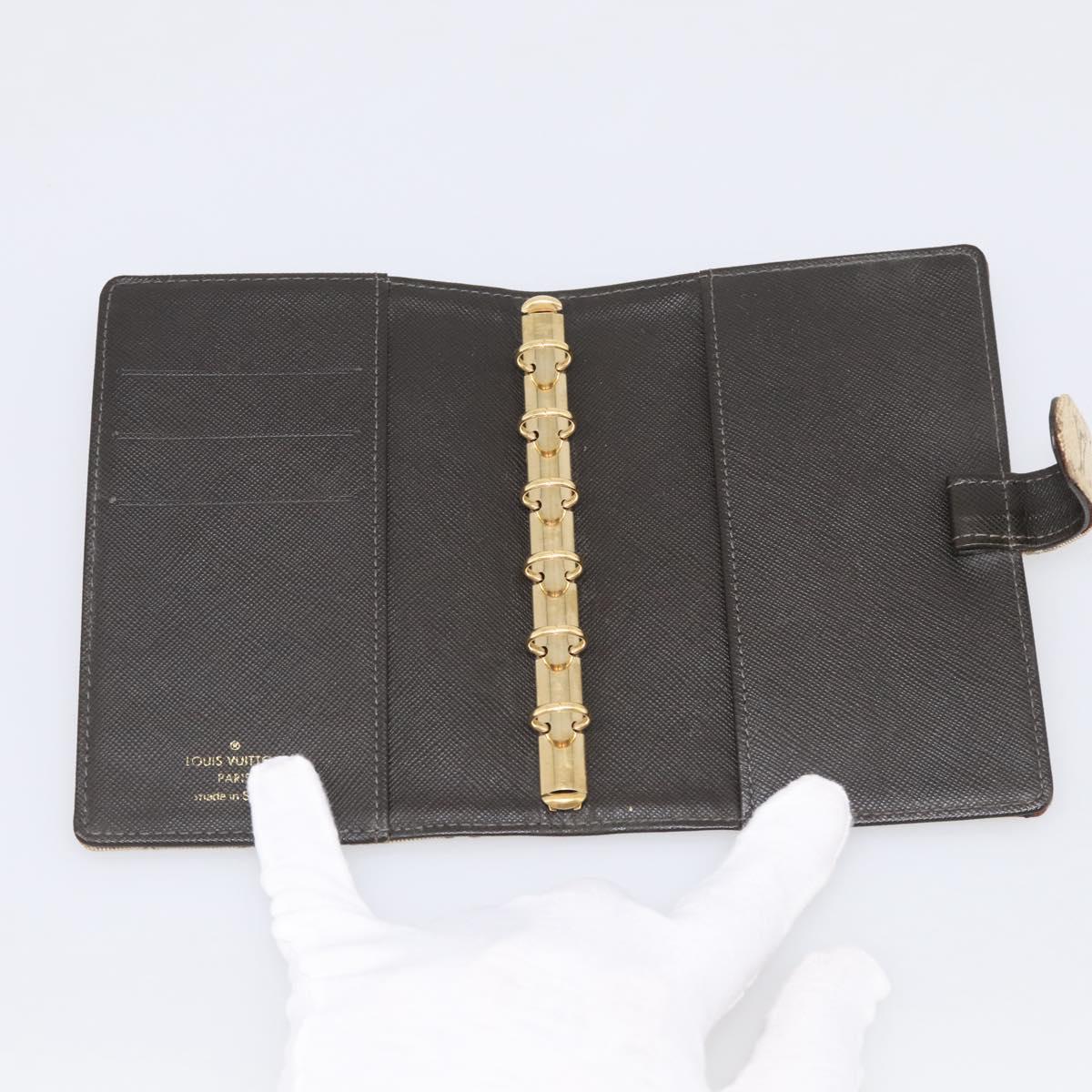 LOUIS VUITTON Monogram Mini Agenda PM Day Planner Cover Khaki R20911 Auth 213068