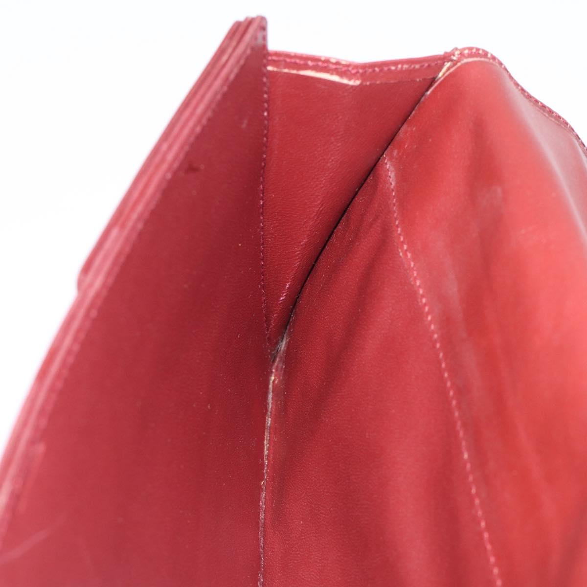 Cartier Must Line Clutch Bag Leather Bordeaux Gold Auth 213069A