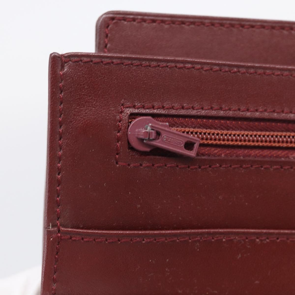 Cartier Must Line Clutch Bag Leather Bordeaux Gold Auth 213069A