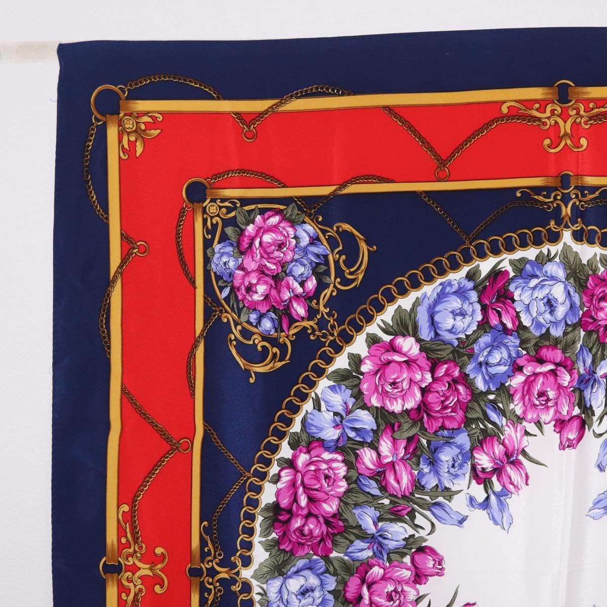 GUCCI Scarf Silk Navy Auth 213082