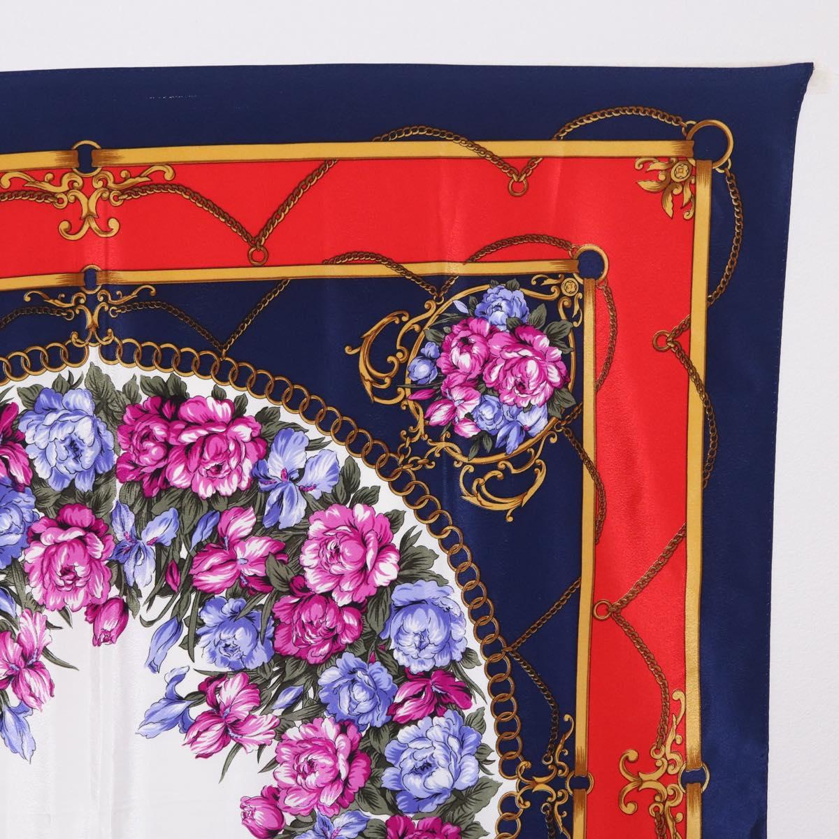 GUCCI Scarf Silk Navy Auth 213082