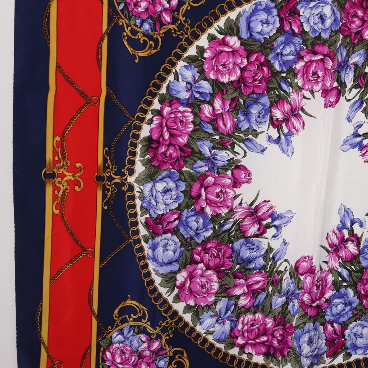 GUCCI Scarf Silk Navy Auth 213082