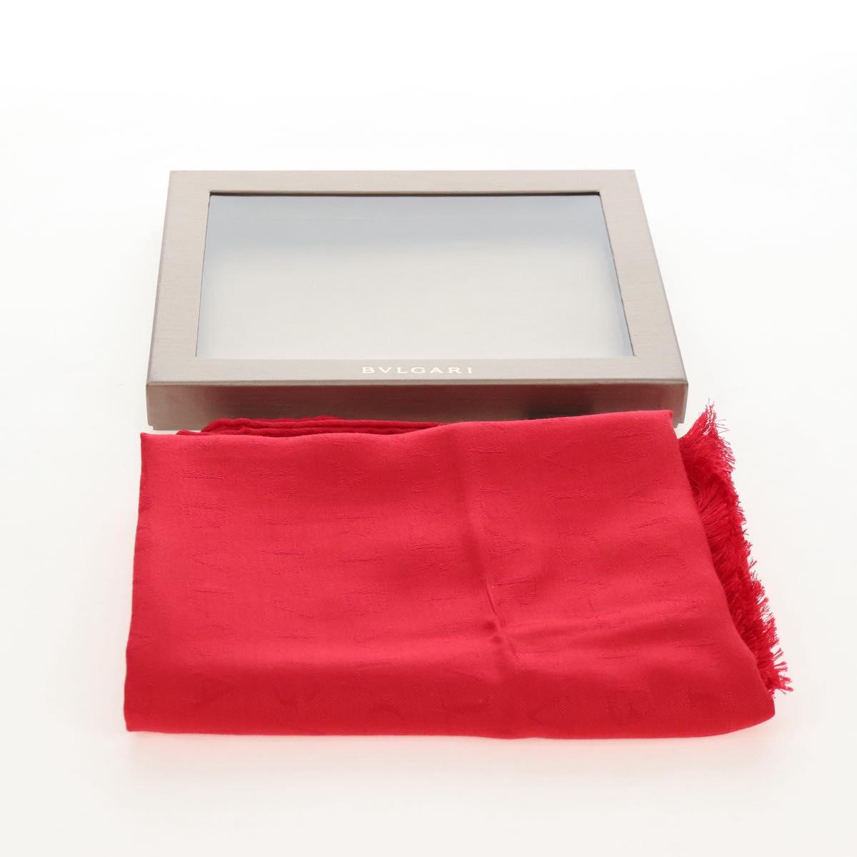 BVLGARI Stole Silk Red Auth 213083M