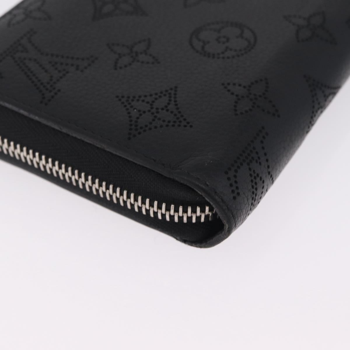 LOUIS VUITTON Monogram Mahina Zippy Long Wallet Black M61867 LV Auth 213136M