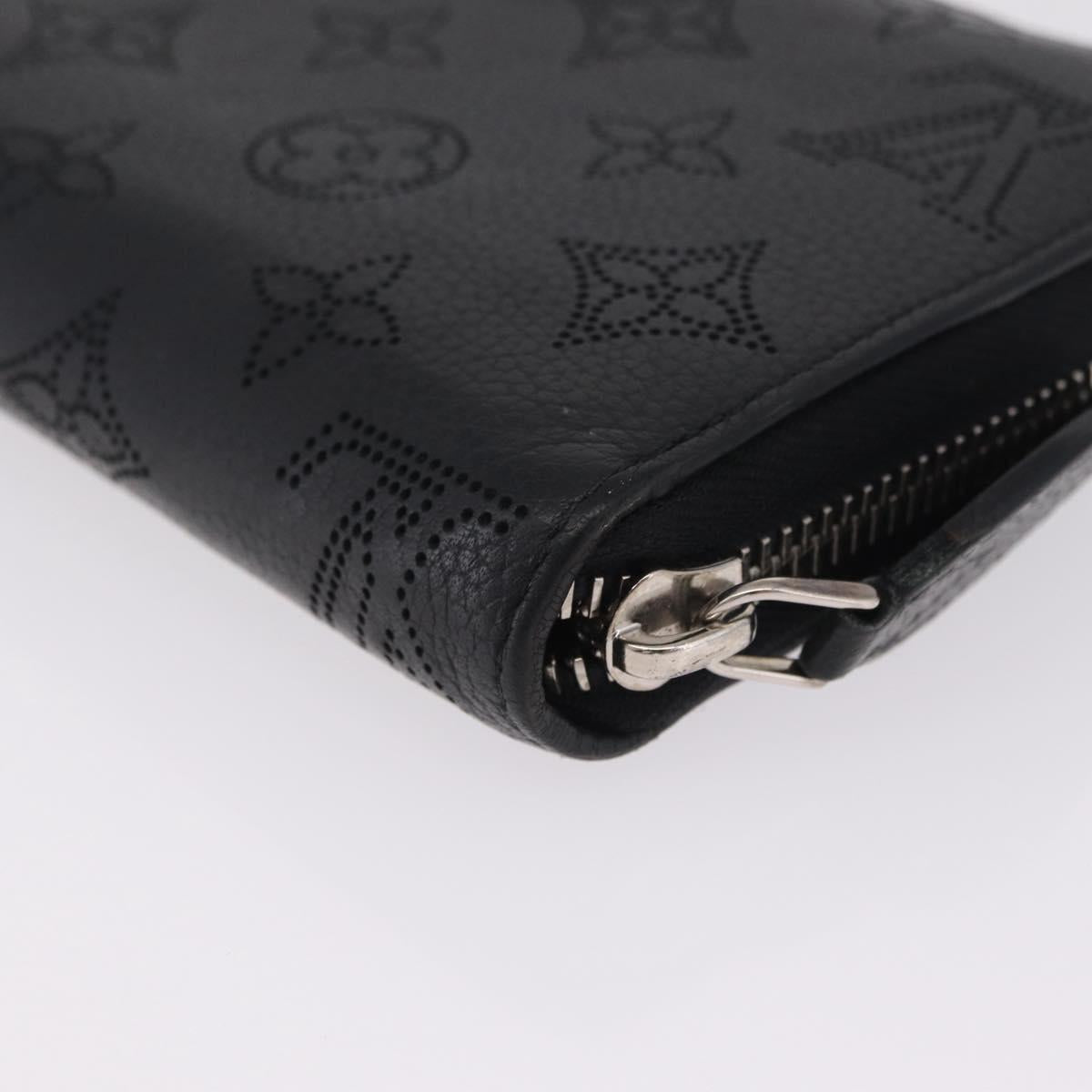 LOUIS VUITTON Monogram Mahina Zippy Long Wallet Black M61867 LV Auth 213136M