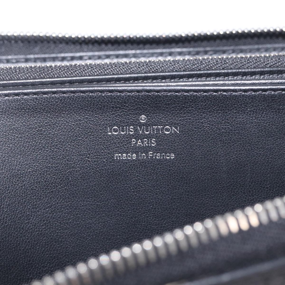 LOUIS VUITTON Monogram Mahina Zippy Long Wallet Black M61867 LV Auth 213136M