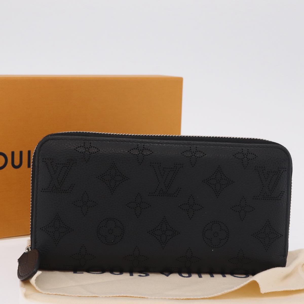 LOUIS VUITTON Monogram Mahina Zippy Long Wallet Black M61867 LV Auth 213136M