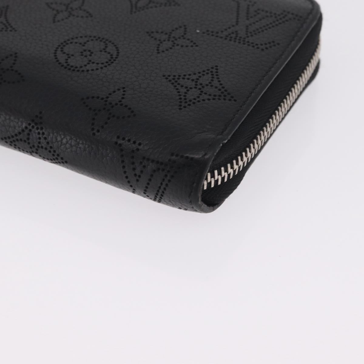 LOUIS VUITTON Monogram Mahina Zippy Long Wallet Black M61867 LV Auth 213136M